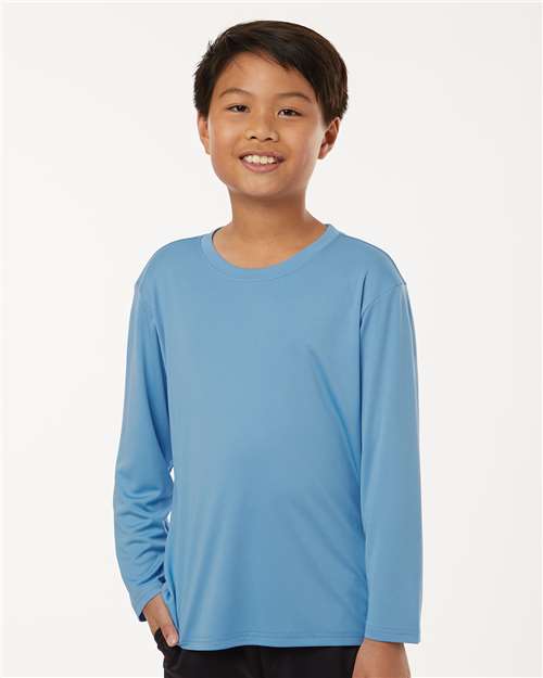 AllPro 48400Y Youth Pro-Lock Performance Long Sleeve T-Shirt - Carolina Blue - model front