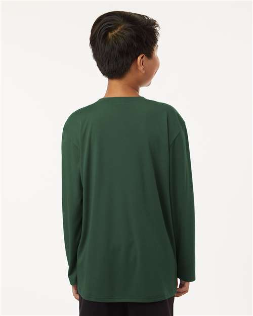 AllPro 48400Y Youth Pro-Lock Performance Long Sleeve T-Shirt - Forest Green - model back