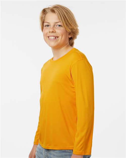 AllPro 48400Y Youth Pro-Lock Performance Long Sleeve T-Shirt - Gold - model side