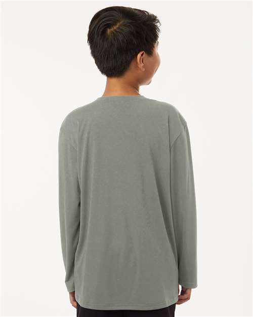 AllPro 48400Y Youth Pro-Lock Performance Long Sleeve T-Shirt - Greystone - model back