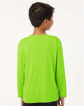 AllPro 48400Y Youth Pro-Lock Performance Long Sleeve T-Shirt - Lime - model back