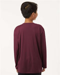 AllPro 48400Y Youth Pro-Lock Performance Long Sleeve T-Shirt - Maroon - model back
