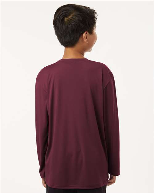 AllPro 48400Y Youth Pro-Lock Performance Long Sleeve T-Shirt - Maroon - model back