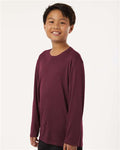 AllPro 48400Y Youth Pro-Lock Performance Long Sleeve T-Shirt - Maroon - model side