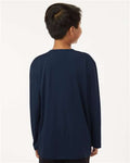AllPro 48400Y Youth Pro-Lock Performance Long Sleeve T-Shirt - Navy - model back