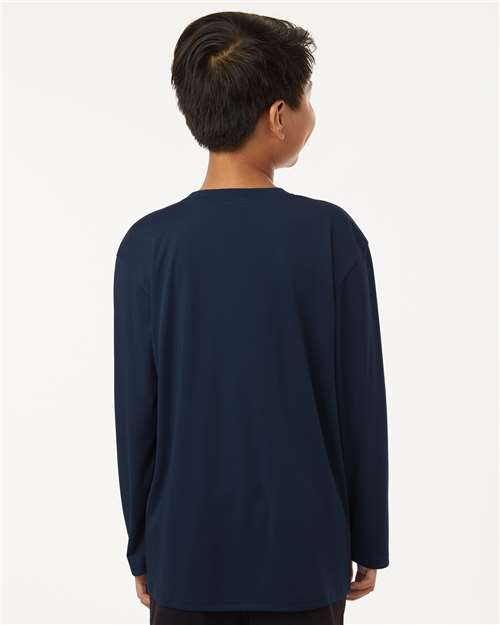 AllPro 48400Y Youth Pro-Lock Performance Long Sleeve T-Shirt - Navy - model back