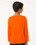 AllPro 48400Y Youth Pro-Lock Performance Long Sleeve T-Shirt - Neon Orange - model back