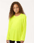 AllPro 48400Y Youth Pro-Lock Performance Long Sleeve T-Shirt - Neon Yellow - model front