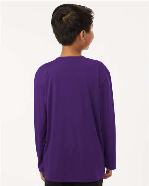 AllPro 48400Y Youth Pro-Lock Performance Long Sleeve T-Shirt - Purple - model back