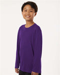 AllPro 48400Y Youth Pro-Lock Performance Long Sleeve T-Shirt - Purple - model side