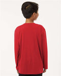 AllPro 48400Y Youth Pro-Lock Performance Long Sleeve T-Shirt - Red - model back