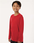 AllPro 48400Y Youth Pro-Lock Performance Long Sleeve T-Shirt - Red - model side