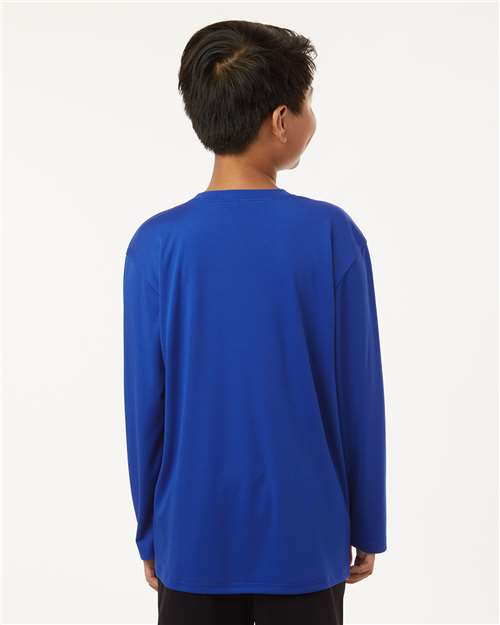 AllPro 48400Y Youth Pro-Lock Performance Long Sleeve T-Shirt - Royal - model back