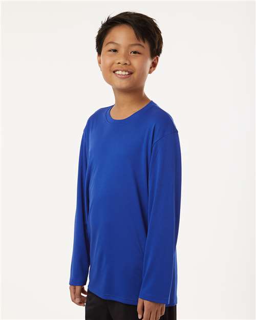 AllPro 48400Y Youth Pro-Lock Performance Long Sleeve T-Shirt - Royal - model side