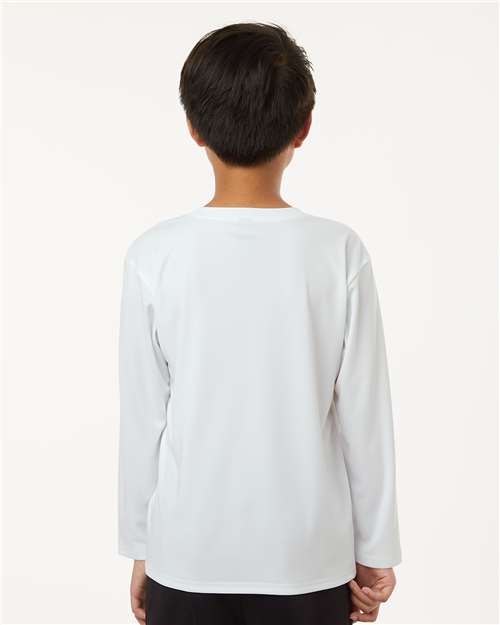 AllPro 48400Y Youth Pro-Lock Performance Long Sleeve T-Shirt - White - model back