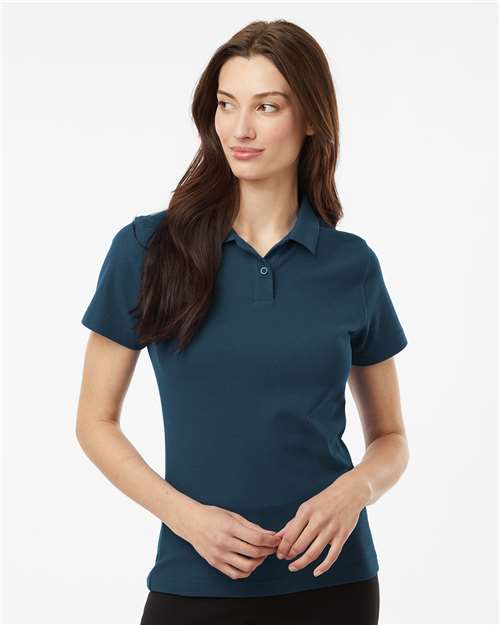 AllPro 62800L Women's Pique Polo - Atlantic Blue - model front