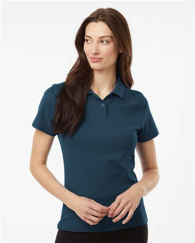 AllPro 62800L Women's Pique Polo - Atlantic Blue - model front