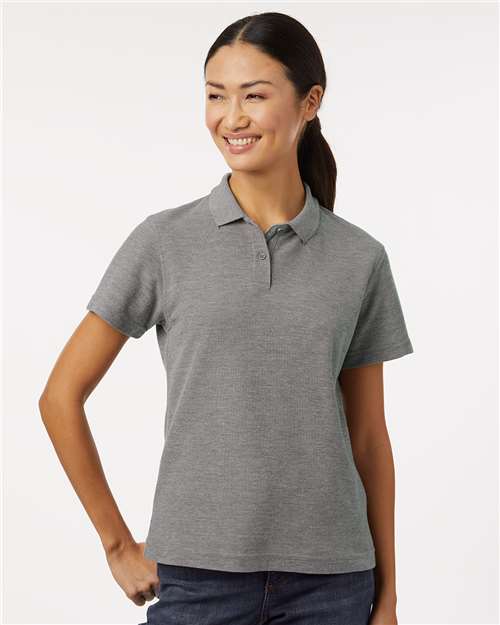 AllPro 62800L Women's Pique Polo - Heather Granite - model front