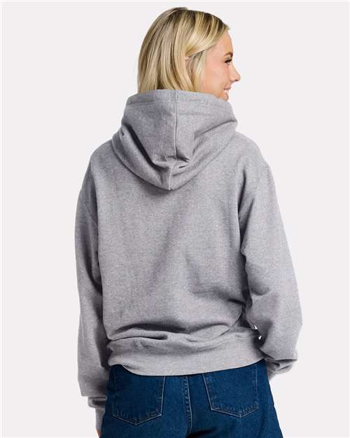 Jerzees IC49MR Unisex Ultimate CVC Hooded Sweatshirt - Athletic Heather - model back