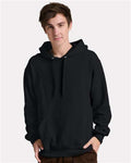 Jerzees IC49MR Unisex Ultimate CVC Hooded Sweatshirt - Black Ink - model front