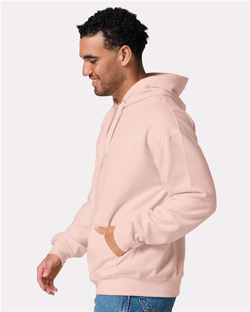 Jerzees IC49MR Unisex Ultimate CVC Hooded Sweatshirt - Blush Pink - model side
