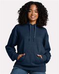 Jerzees IC49MR Unisex Ultimate CVC Hooded Sweatshirt - Indigo Heather - model front