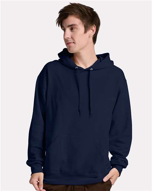Jerzees IC49MR Unisex Ultimate CVC Hooded Sweatshirt - J. Navy - model front