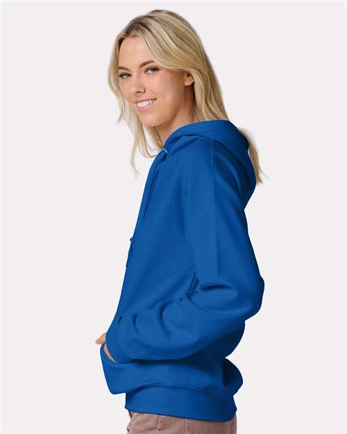 Jerzees IC49MR Unisex Ultimate CVC Hooded Sweatshirt - Royal - model side