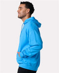 Jerzees IC49MR Unisex Ultimate CVC Hooded Sweatshirt - Soul Blue Heather - model side