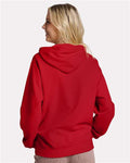 Jerzees IC49MR Unisex Ultimate CVC Hooded Sweatshirt - True Red - model back