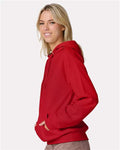 Jerzees IC49MR Unisex Ultimate CVC Hooded Sweatshirt - True Red - model side