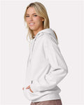 Jerzees IC49MR Unisex Ultimate CVC Hooded Sweatshirt - White - model side