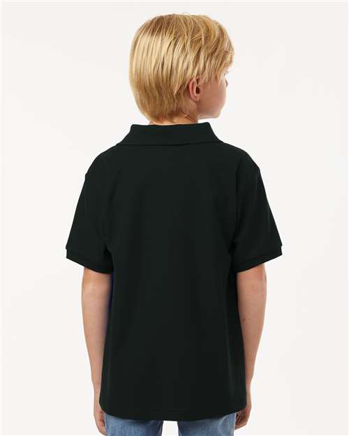AllPro 62800Y Youth Pique Polo - Black - model back