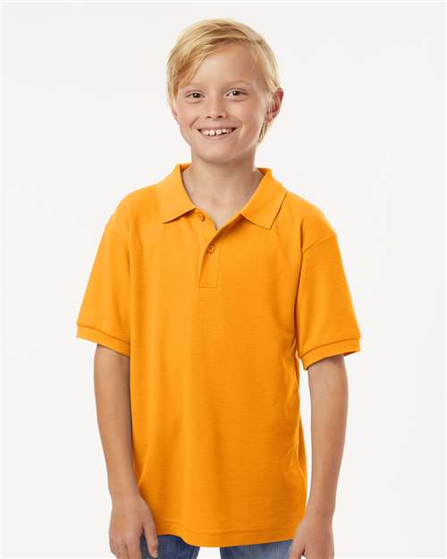 AllPro 62800Y Youth Pique Polo - Gold - model front