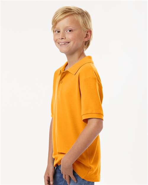 AllPro 62800Y Youth Pique Polo - Gold - model side