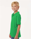 AllPro 62800Y Youth Pique Polo - Kelly Green - model side