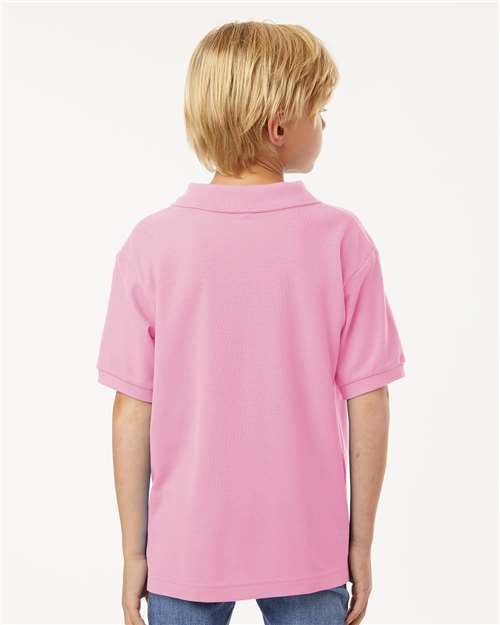 AllPro 62800Y Youth Pique Polo - Light Pink - model back