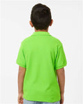 AllPro 62800Y Youth Pique Polo - Lime - model back