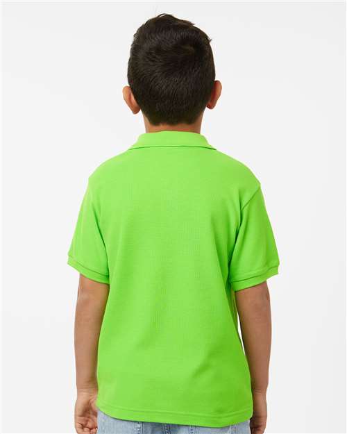 AllPro 62800Y Youth Pique Polo - Lime - model back
