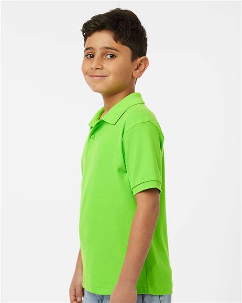 AllPro 62800Y Youth Pique Polo - Lime - model side