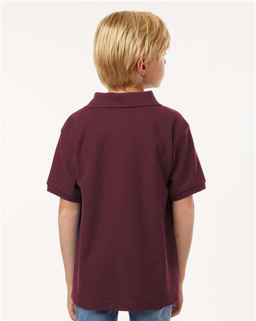 AllPro 62800Y Youth Pique Polo - Maroon - model back