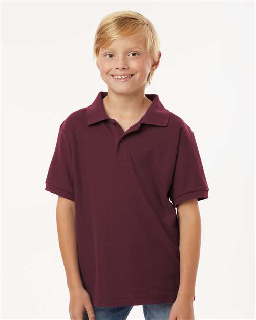 AllPro 62800Y Youth Pique Polo - Maroon - model front