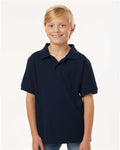 AllPro 62800Y Youth Pique Polo - Navy - model front
