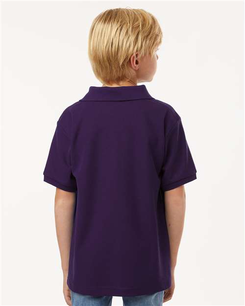 AllPro 62800Y Youth Pique Polo - Purple - model back