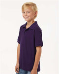 AllPro 62800Y Youth Pique Polo - Purple - model side