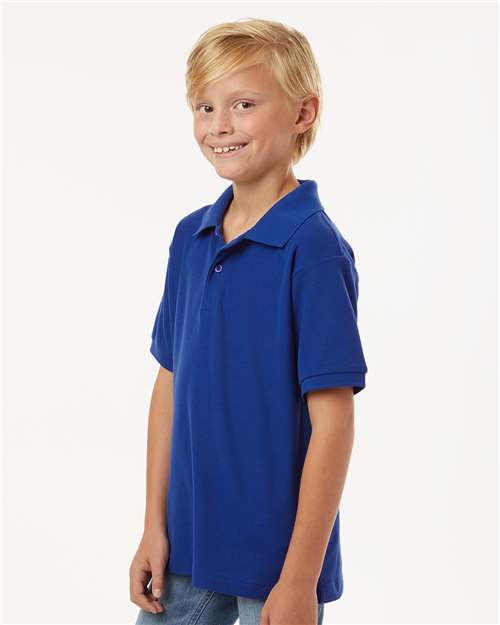 AllPro 62800Y Youth Pique Polo - Royal - model side