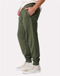 Jerzees IC50MPR Unisex Ultimate CVC Joggers - Military Green Heather - model side