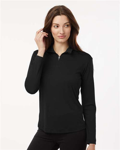 AllPro 41870L Women's Pro-Lock Performance Quarter-Zip Pullover - Black - model front