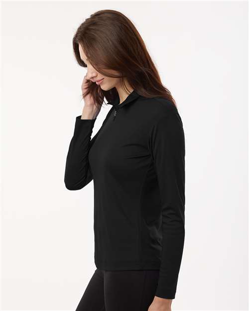 AllPro 41870L Women's Pro-Lock Performance Quarter-Zip Pullover - Black - model side
