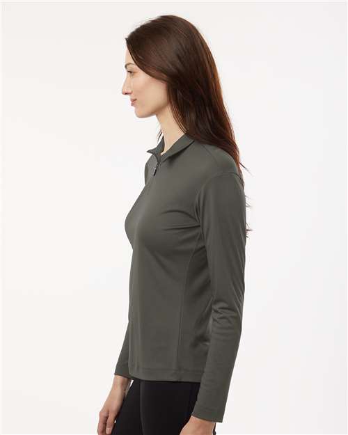 AllPro 41870L Women's Pro-Lock Performance Quarter-Zip Pullover - Charcoal - model side